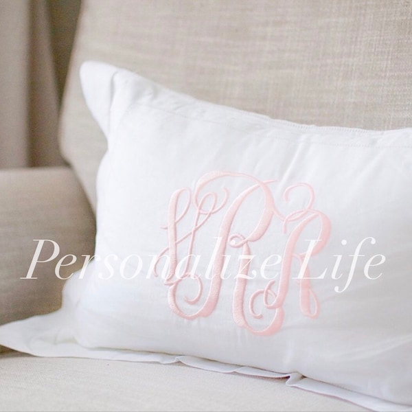 Monogrammed Linen Baby Pillow: Personalized Nursery Decor
