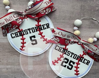 Personalized Sports Tag: Embroidered Faux Leather Bogg Bag Charm