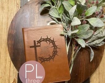 Engraved Leather Christian Standard Bible: Personalized Baptism Gift