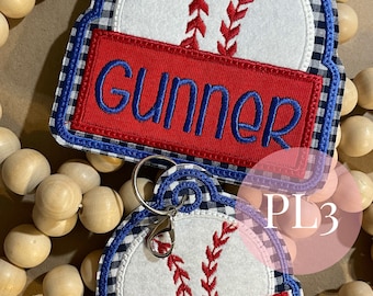 Baseball Backpack Tags,Personalized Name Tag, monogrammed backpack tags, lunchbox tags, diaper bag tag,