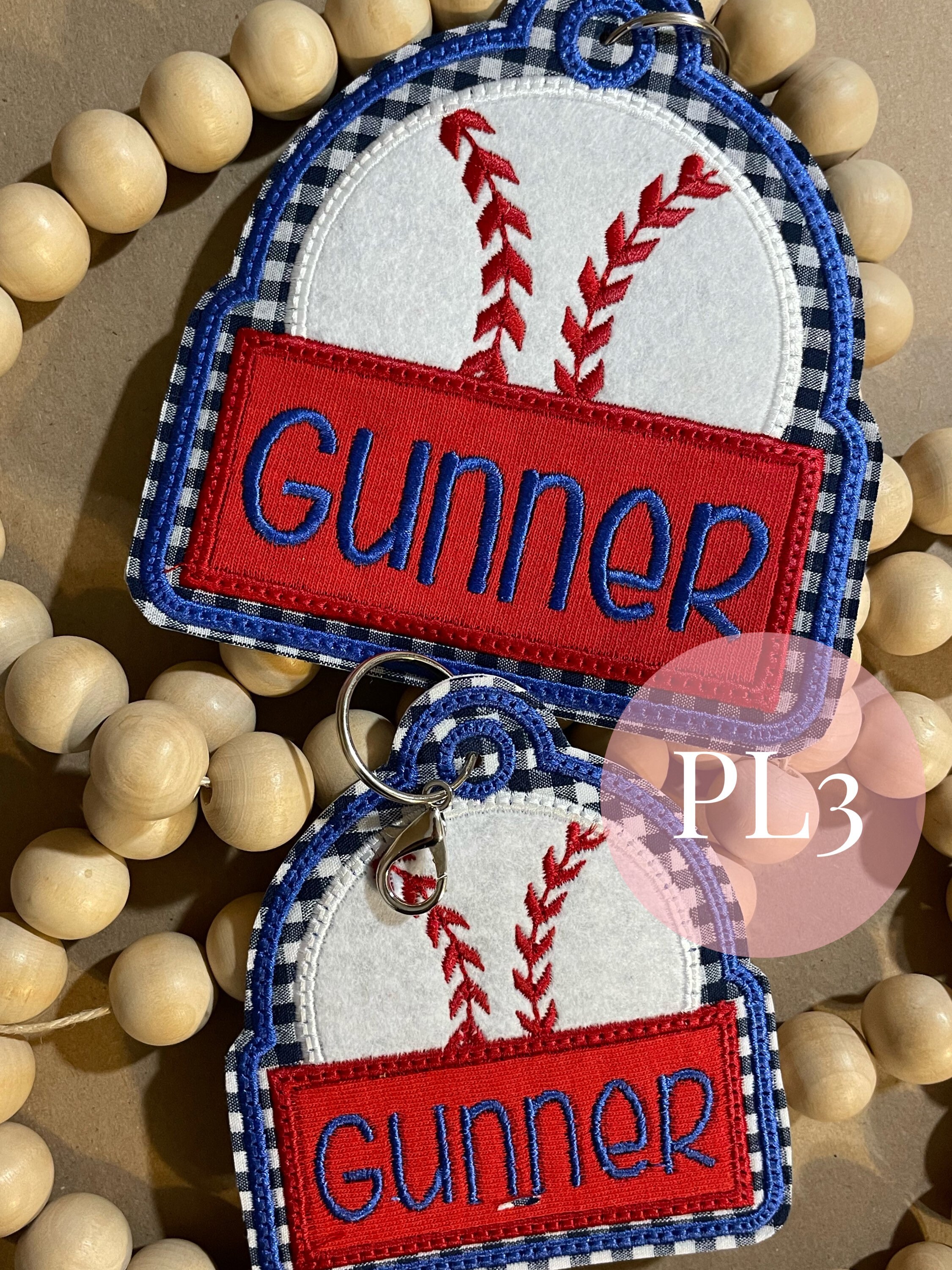 Personalized Baseball Backpack Tag: Monogrammed Felt Lunchbox Tag