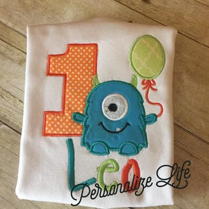 Monster Birthday Shirt/first Birthday/Monster 1st Birthday Shirt/Boy's Birthday Shirt/Boys Monster Birthday Shirt/monster birthday party. image 2