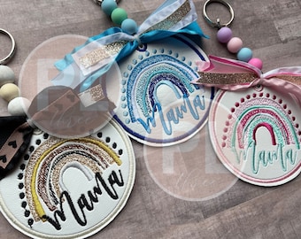 Rainbow Mama Faux Leather Bag Tag: Diaper Bag Charm