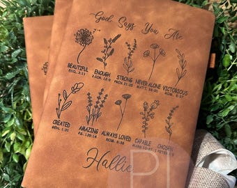Personalized Leather Journal: Engraved Affirmation Gift