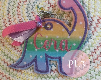 Dinosaur Backpack Tag,Personalized  Dinosaur Name Tag, Dinosaur lunchbox tags, Dinosaur Key Fob
