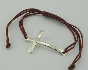 Etrusca Cross Battuta Handmade in Solid Sterling Silver