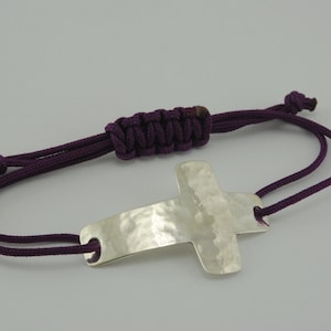Cross Handmade hammered or  liscia  in Solid Sterling Silver