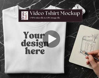 Video T-Shirt Mockup, Black Bella Canvas Mockup, T-Shirt Video Mockup, Canva Drag and Drop Mockup, Flatlay Tshirt Mockup, Animated mockup