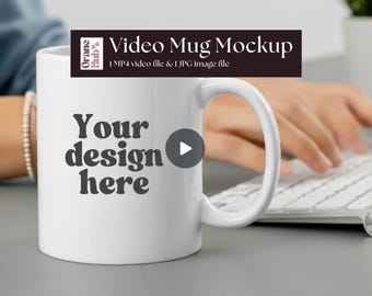 Coffee Mug Video Mockup: 15oz Mug, Canva Ready (MP4 Downloadable File)