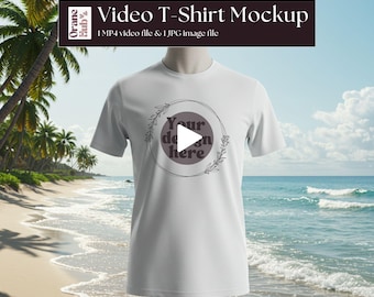 Tshirt Video Mockup, Bella Canvas 3001 White T-Shirt Video Mockup, Canva Editable Digital Download, gilden 5000 T-shirt mockup