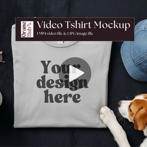 Video Mockup T-Shirt video Mock-up for Bella canvas silver tshirt Mockup Flat Lay mockup Realistic T-Shirt Video Template canva editable