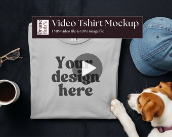 T-Shirt Video Mockup, Bella Canvas Video Mockup, Canva Drag and Drop Mockup, Flatlay Tshirt Mockup, Animated mockup, folded tshirt mockup