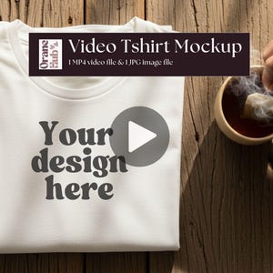 Bella Canvas 3001 Vintage White T-Shirt Video Mockup (MP4, JPEG, Canva-Ready)