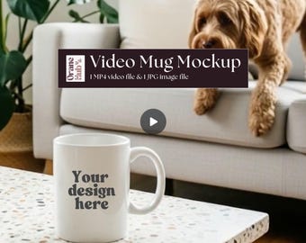 Coffee Mug Video Mockup: 11oz Mug, Canva-Ready (MP4 Downloadable File)