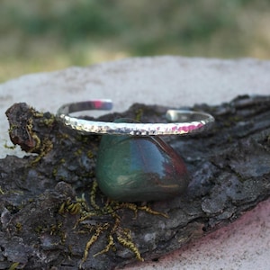 Hammered Silver 925 cuff bracelet