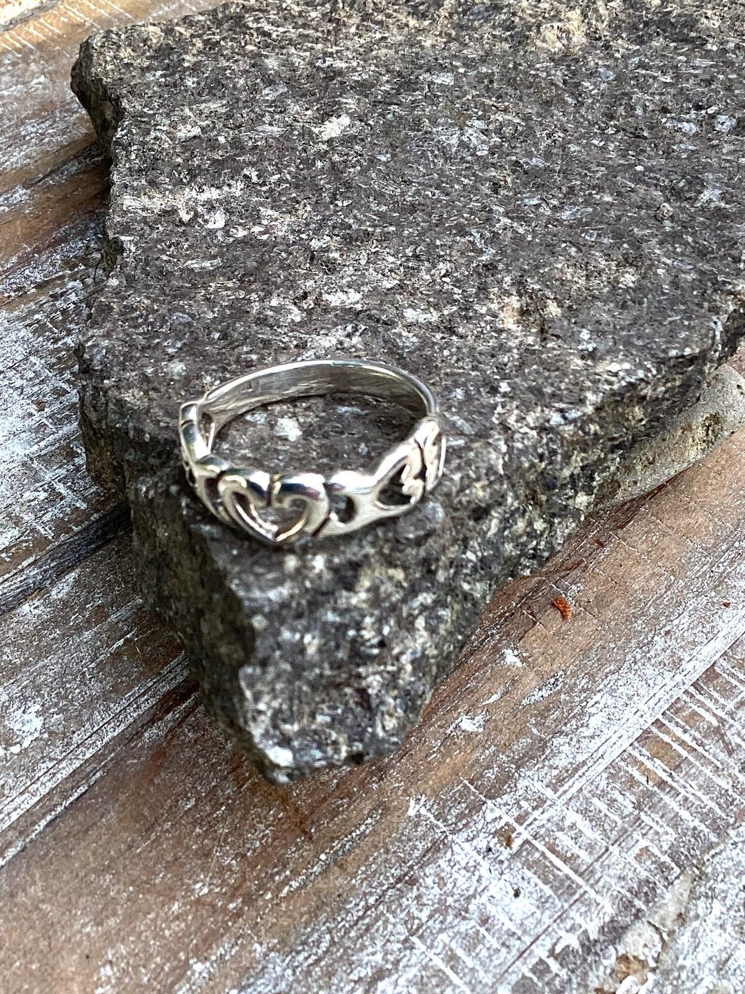 Silver 925 Hearts Front Ring - Etsy