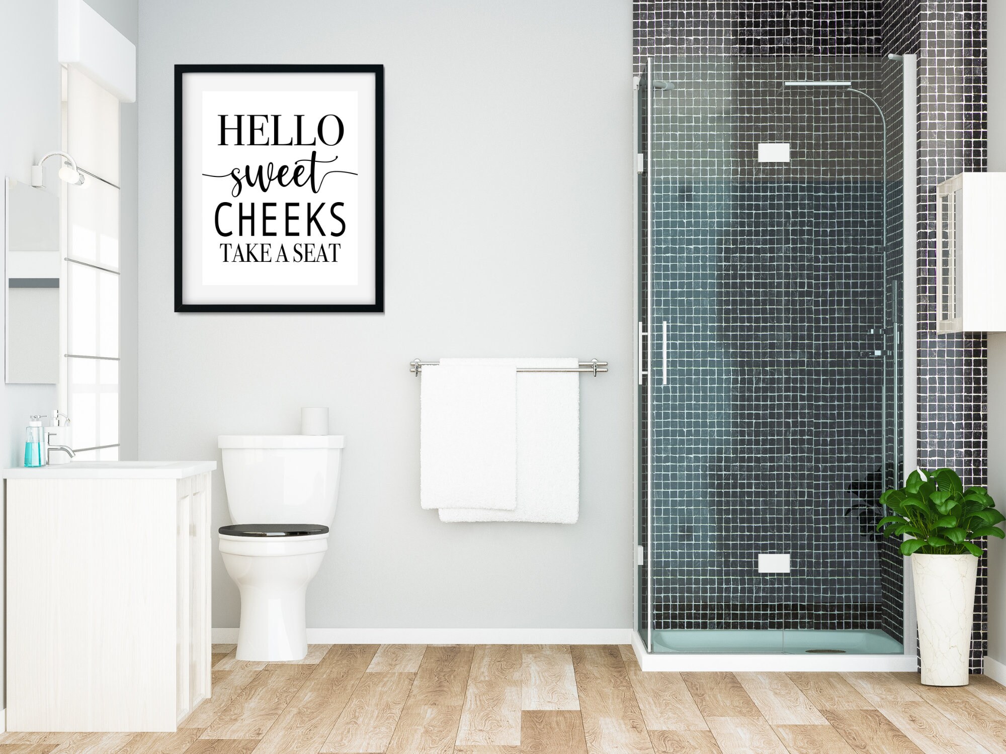 Badezimmer Drucke Home Decor Hallo süße Wangen nehmen einen | Etsy