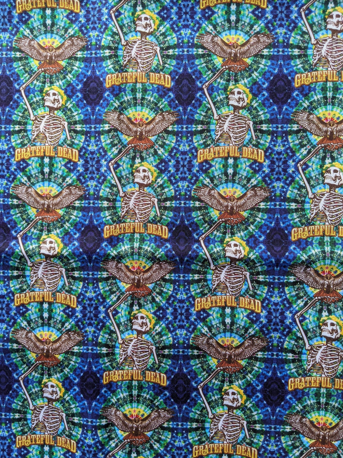 Grateful Dead Fabric 1 Yard Free Shipping Etsy