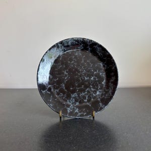 Vintage Bennington Potters Dessert Plate - Black on Slate