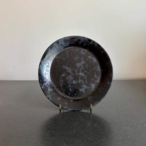 Vintage Bennington Potters Dessert Plate - Black on Slate