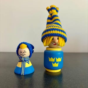 Pair of Vintage Handmade Scandinavian Gnome Figurines