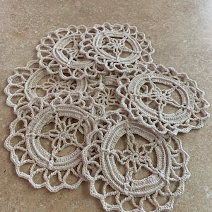 Pentagram Drink Coasters - Goth Crochet - Ouija Decor