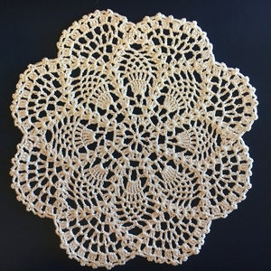 Handmade Crochet Pineapple Doily, 100% Cotton Plant Pot Mat