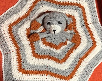 Hand Crocheted Puppy Snuggler: Acrylic Yarn Security Blanket