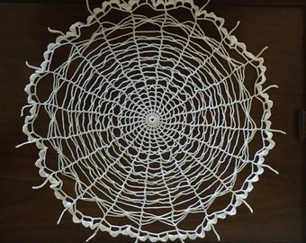 Crochet Halloween Spider Web, Crochet Cob Web, White Spider Web Doily, Altar Doily