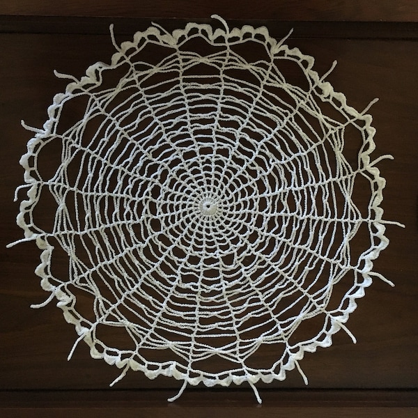 Crochet Halloween Spider Web, Crochet Cob Web, White Spider Web Doily, Altar Doily