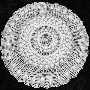 Vintage Style Large Crochet White Tablecloth - Handmade Wedding Tablecloth - Heirloom Tablecloth 70 Inches