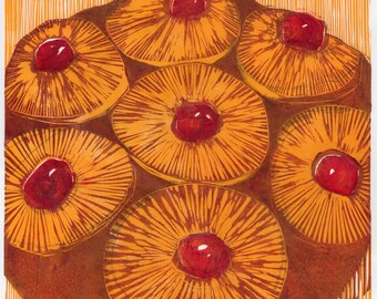 The Upside - Linograbado impreso a mano; Edición limitada; Firmado