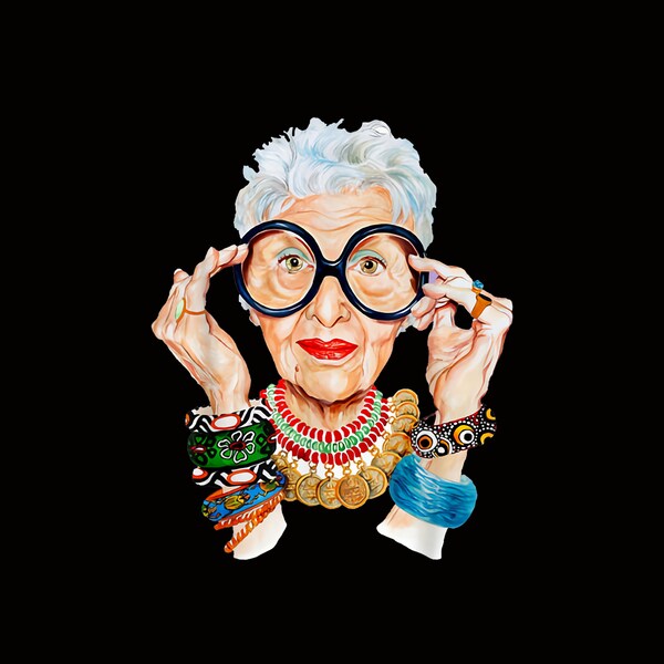 Iris Fashion Apfel is Ultimately A Form of Self Expression Png, RIP Iris Apfel 1921 - 2024 Png, Thank You For The Memories Iris Apfel Png