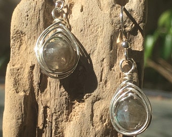 Sterling Silver Labradorite Earring Drop Labradorite Earring for Women Sterling Silver Gemstone Drop Earring for Mothers Day Gift for Her