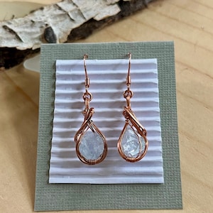 Celestite + Copper Earrings