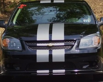 2005-2010 Chevy Cobalt 8/" Rally Racing Stripes Decal Sticker Vinyl Wrap Hood