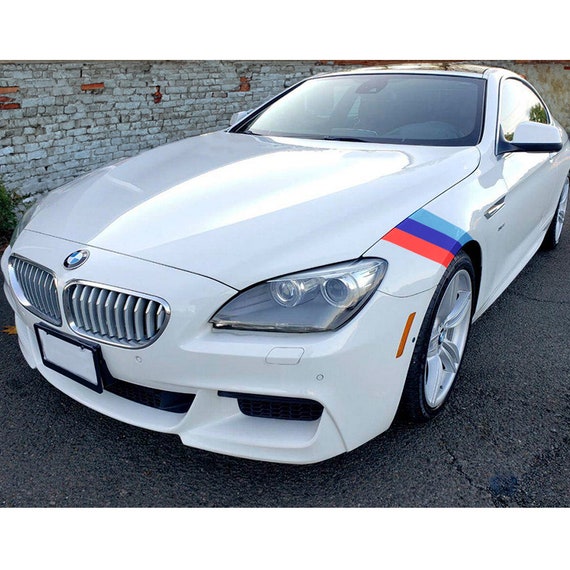 For BMW M Sport Sticker 3 Color Stripes Car Cover Vinyl Decal