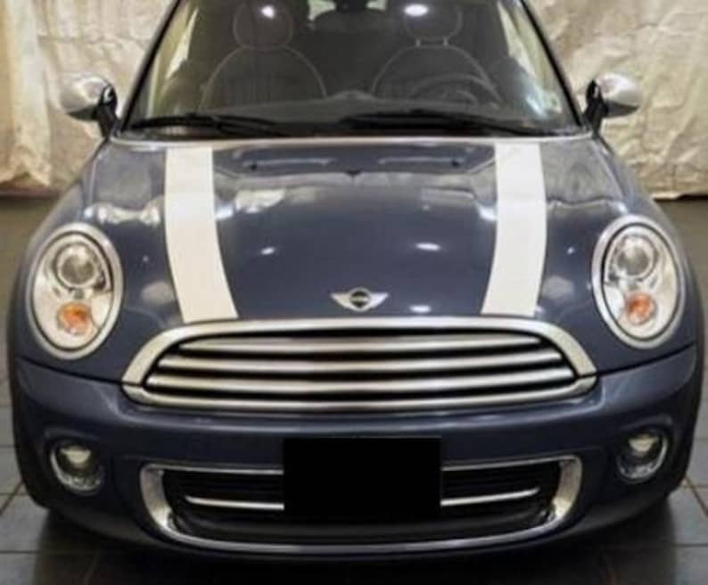 White Rally Racing Stripes Mini Koper 4