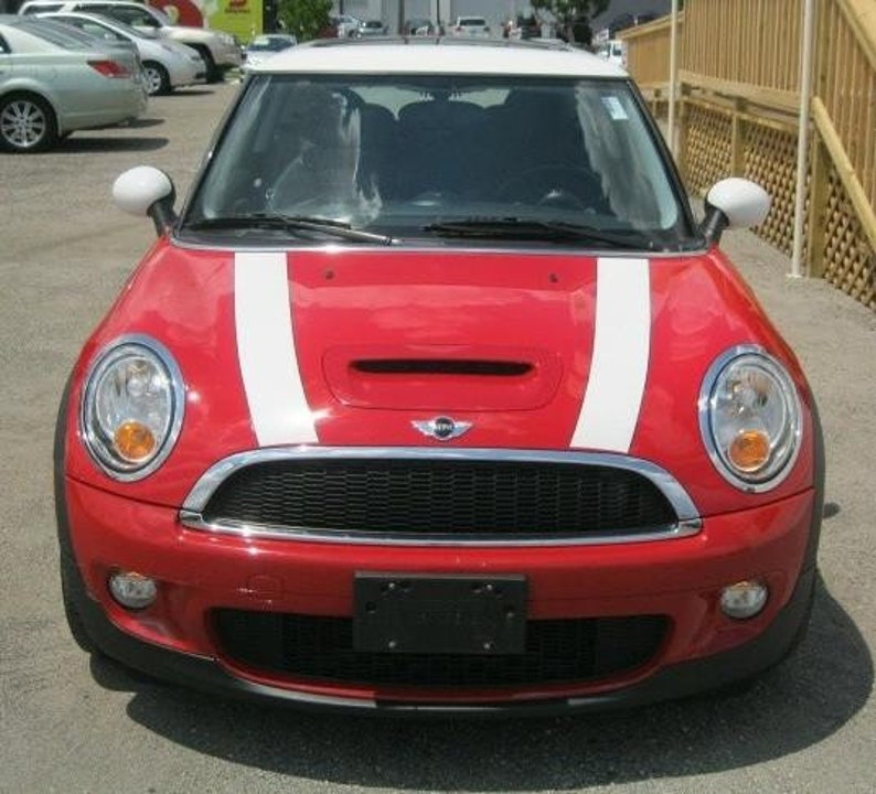 White Rally Racing Stripes Mini Koper 4