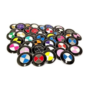 3 Series BMW Emblem Cover Vinyl Overlay Roundel Sticker Decal - Rims Hood Trunk Steering Wheels