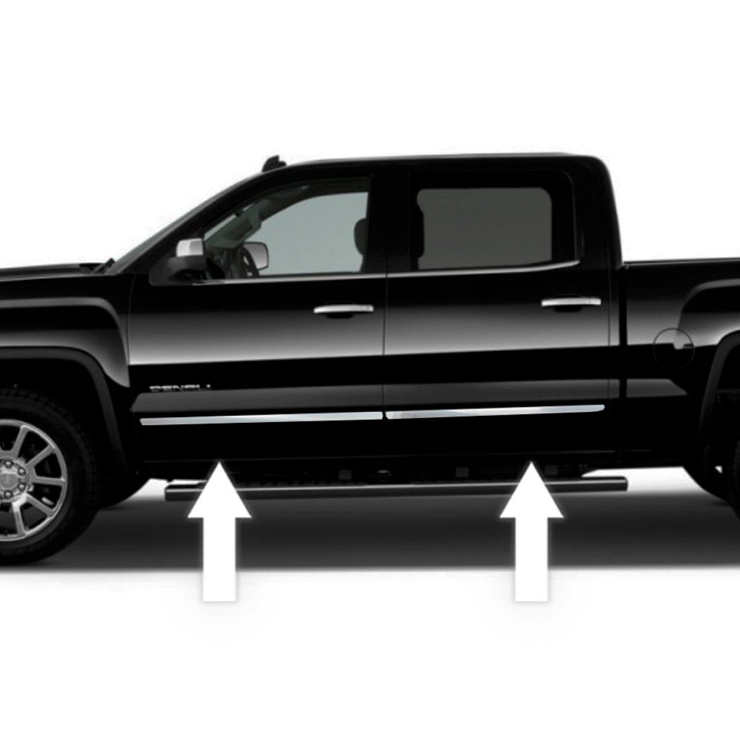 thumbnail image 2 of Flexible Chrome Side Door Molding Kit – Fits Silverado 2000-2007, Self-Adhesive 2 of 5