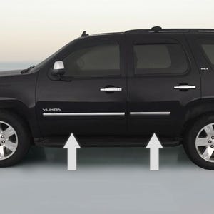 Chrome Side Door Trim Rocker Panel Molding Kit For 2007-2014 GMC Yukon / Yukon XL