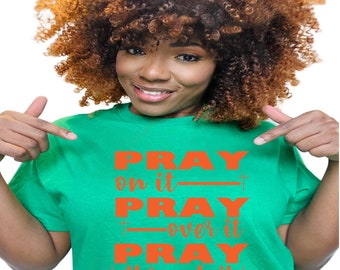 Prier dessus SVG, PNG, design chrétien de t-shirt (téléchargement numérique)