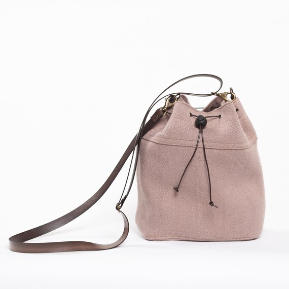 Linen bucket bag discount