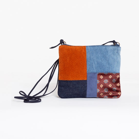 Patchwork crossbody shop bag