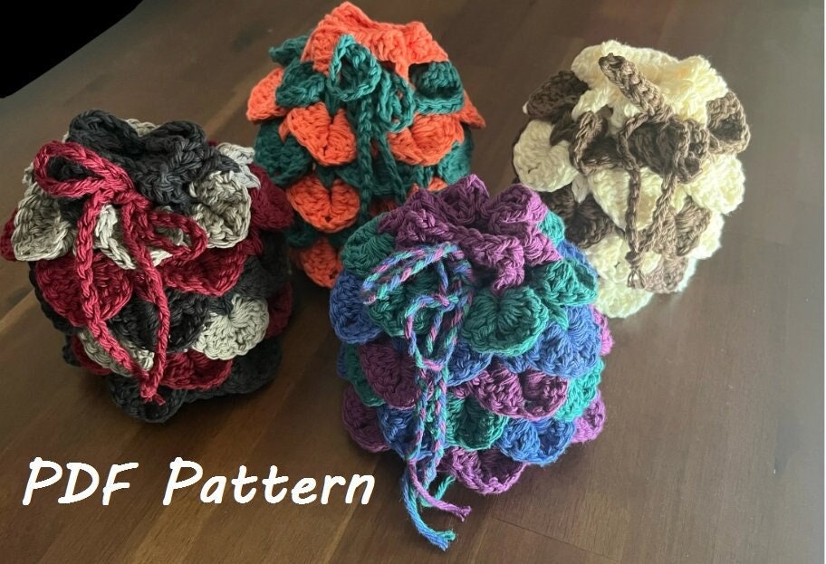 40 Dragon Scale Crochet Patterns: Unleash Your Creativity with Unique Designs! 29 Pattern Crochet Dragon Egg Scale Dice Bag