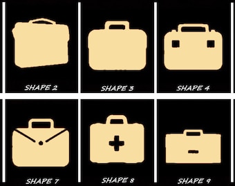 Smooth Laser Cut Briefcase Shape - Unfinished Cutout - Multiple Sizes, Styles, and Designs - 1/4" Thick Birch Wood Craft Supply