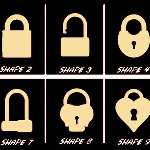 Smooth Laser Cut Padlock Shape Set 1 - Unfinished Cutout - Many Sizes, Styles, and Designs - 3mm Or 6mm Wooden Craft Supply