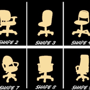 Smooth Laser Cut Office Chair Shape Set 1 - Unfinished Cutout - Many Sizes, Styles, and Designs - 3mm Or 6mm Wooden Craft Supply
