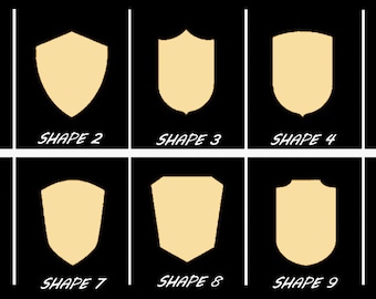 Smooth Laser Cut Badge Shape Set 1 - Unfinished Cutout - Many Sizes, Styles, and Designs - 3mm Or 6mm Wooden Craft Supply